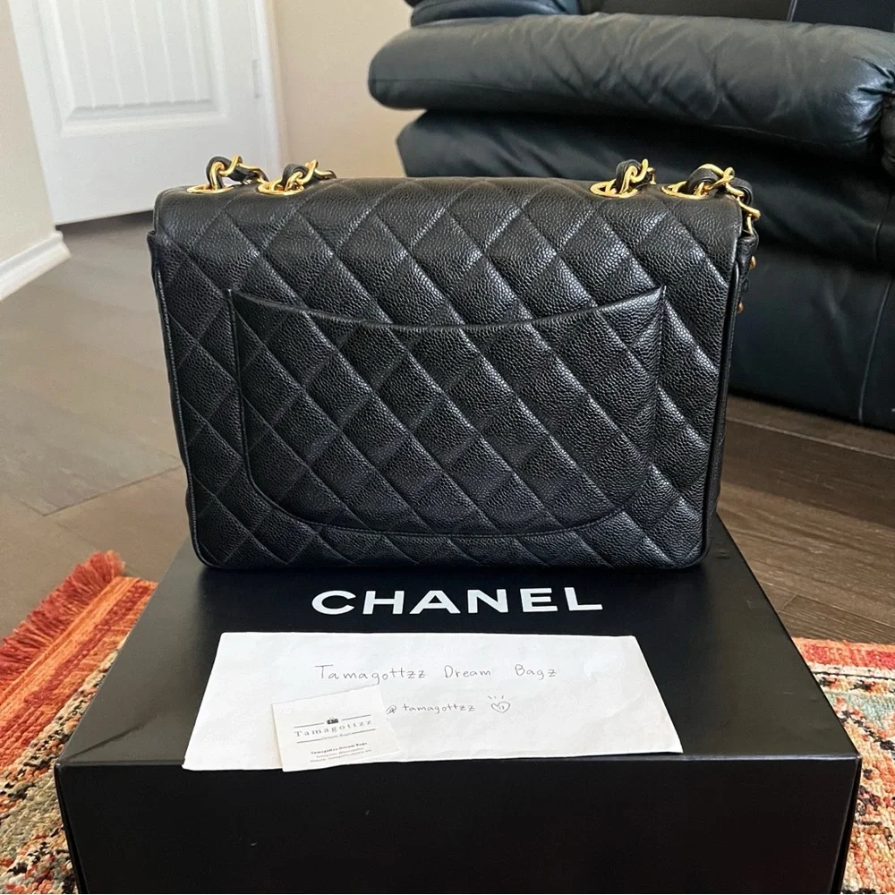 ❌SOLD-payment plan❌ Chanel Classic Vintage Jumbo Caviar Single Flap Bag - Picture 4 of 11